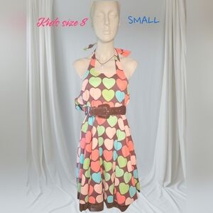 Colorful Heart Pattern Kids Dress